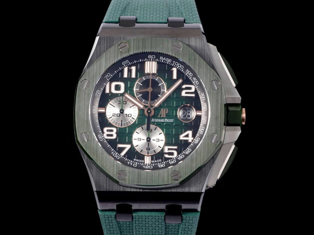 Audemars Piguet Royal Oak Offshore 26405CE.OO.A056CA.01 RS Factory 1:1 Best Edition Replica Watch Green Strap